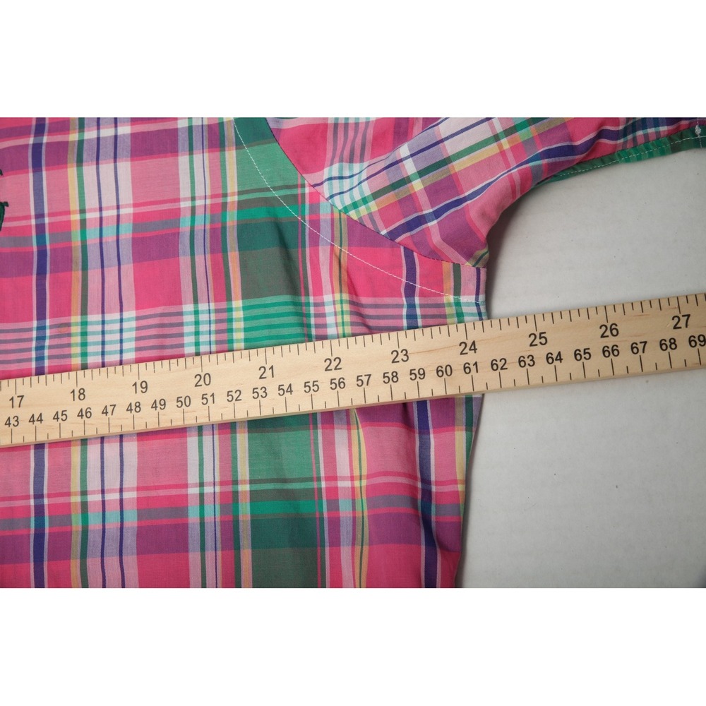 Ralph Lauren Pink and Green Plaid Casual Button Down Shirt - Picture 8 of 11